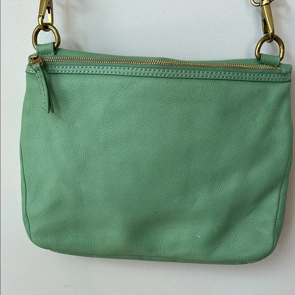 Fossil Green Leather Fold-over Shoulder Bag - Picture 10 of 11